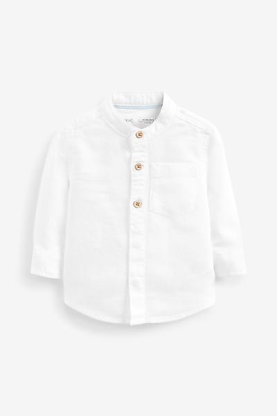 Next Jeanshemd Hemd aus Leinenmischgewebe mit günstig online kaufen