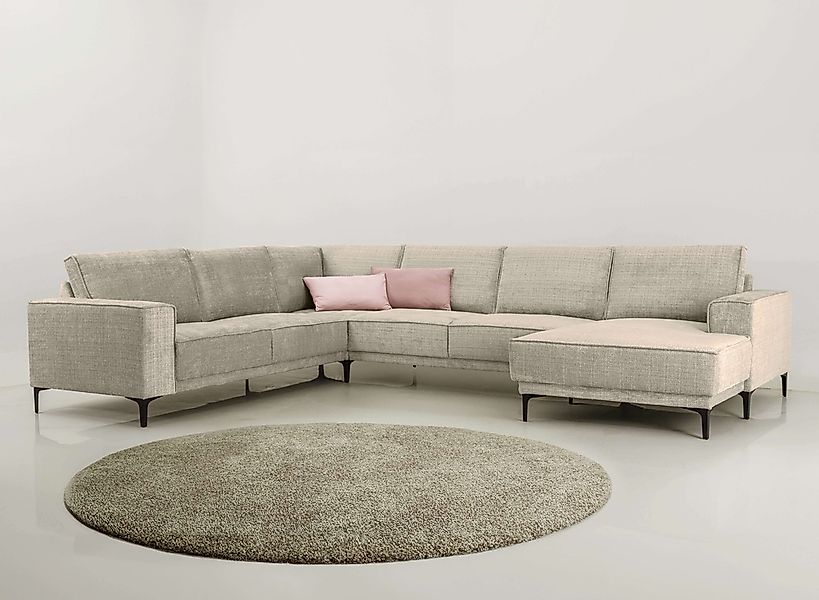 PLACES OF STYLE Wohnlandschaft "XXL Sofa Oland, Struktur, Flachgewebe, Luxu günstig online kaufen