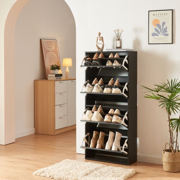 en.casa Schuhkipper, »Lund« mit 4 verspiegelten günstig online kaufen