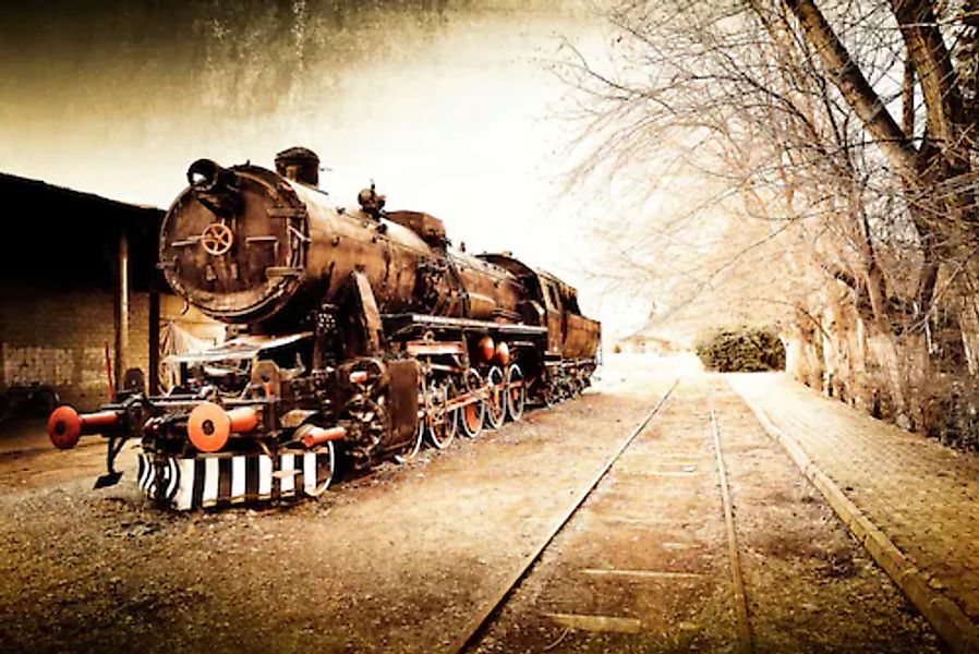 Papermoon Fototapete »Retro Vintage Zug« günstig online kaufen
