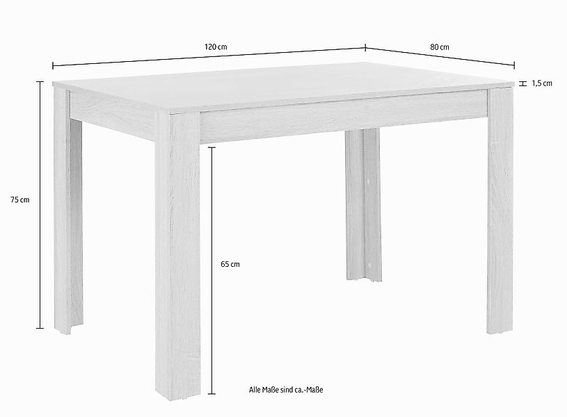 INOSIGN Esstisch "Meigh, TOPSELLER", (Tisch, Esstisch), Breite 120 cm, vers günstig online kaufen