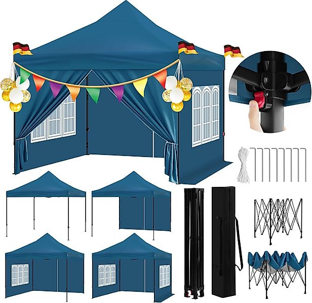 Woltu Pavillon, mit 4 Seitenteilen, 3x3 günstig online kaufen