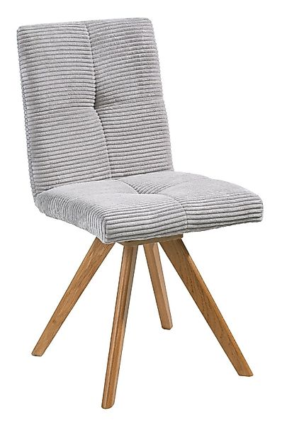 Polsterstuhl TOKIO, Drehbar, Braun, Hellgrau, Cordbezug, günstig online kaufen