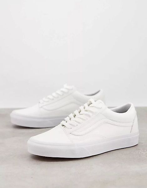 Vans – Old Skool – Sneaker aus weißem Kunstleder günstig online kaufen