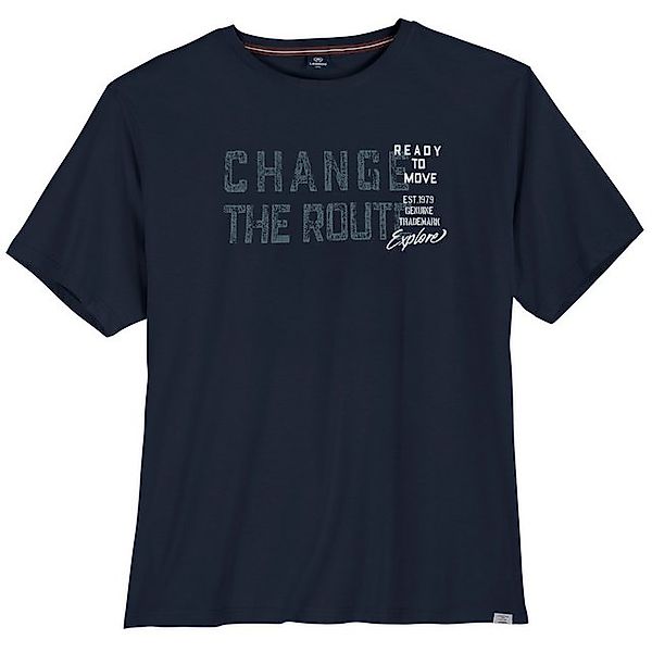 LERROS Rundhalsshirt Große Größen Herren T-Shirt navy Frontprint CHANGE THE günstig online kaufen