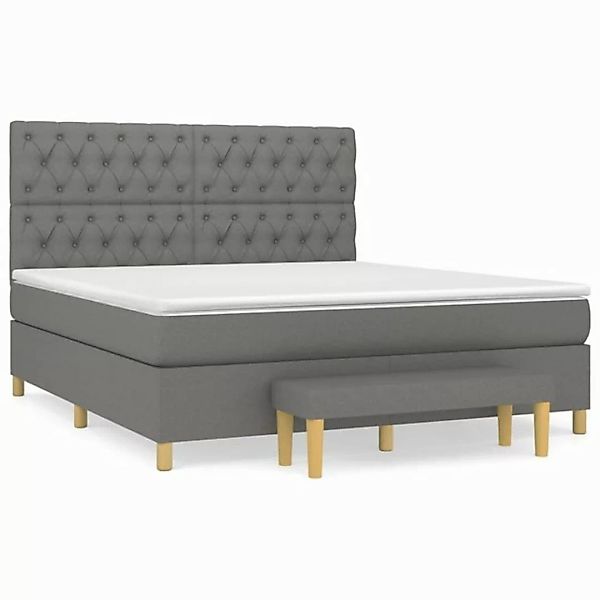 furnicato Bett Boxspringbett mit Matratze Dunkelgrau 160x200 cm Stoff (1-tl günstig online kaufen