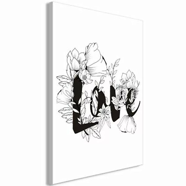 artgeist Wandbild Love With Flowers (1 Part) Vertical schwarz/weiß Gr. 40 x günstig online kaufen