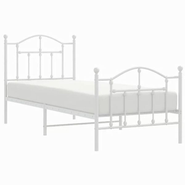 vidaXL Bettgestell mit Kopf- und Fußteil Metall Weiß 80x200 cm Modell 81846 günstig online kaufen