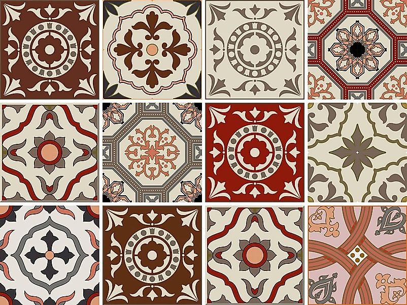 Home affaire Fliesenaufkleber Ornamente, Stickerfliesen, selbstklebend, Sti günstig online kaufen