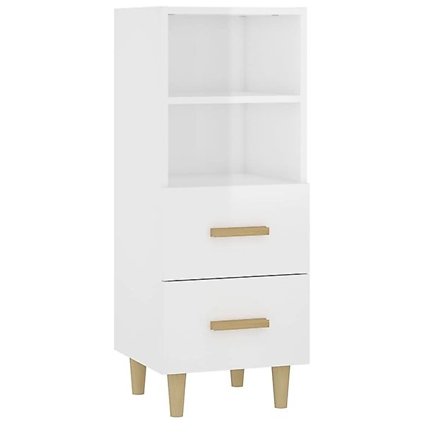 vidaXL Sideboard Hochglanz-Weiß 34,5x34x90 cm Holzwerkstoff 812363 günstig online kaufen