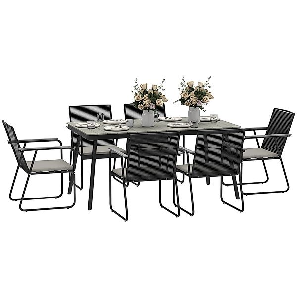 Outsunny Garten-Essgruppe für 6 Personen, mit günstig online kaufen