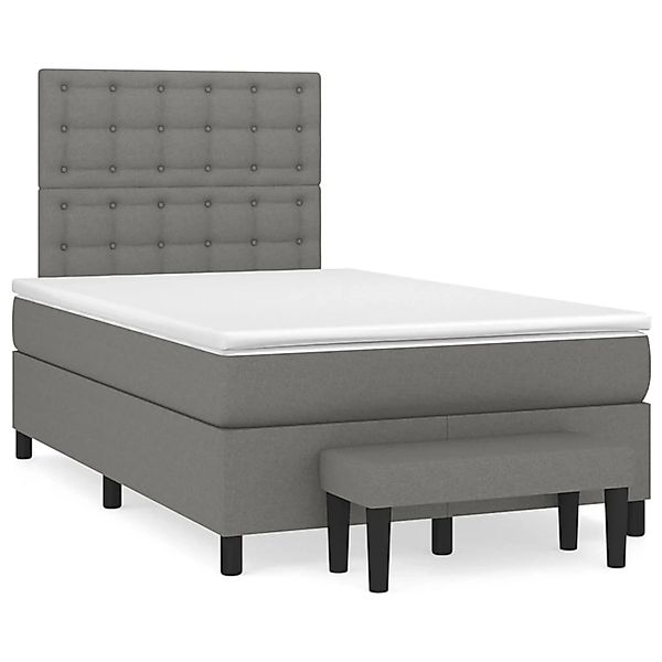 vidaXL Boxspringbett mit Matratze Dunkelgrau 120x200 cm Stoff1393005 günstig online kaufen