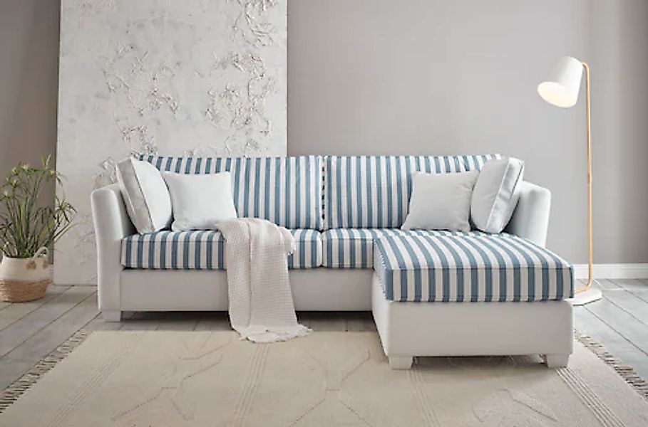 Home affaire Polsterecke »CALIFORNIA« maritimer Landhausstil, Ecksofa, Hock günstig online kaufen