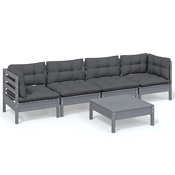 vidaXL 5-tlg Garten-Lounge-Set mit Kissen Kiefer Massivholz Modell 87 günstig online kaufen