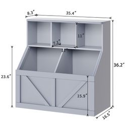 GarveeMore Kinderregal Bücherregal Kinder Spielzeugregal 90x42x92cm günstig online kaufen
