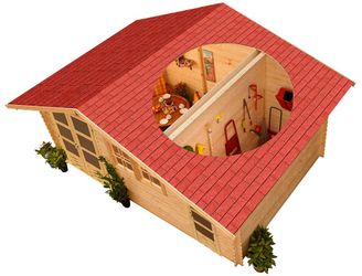 Karibu Gartenhaus "Lagor 2" 38mm, 2 Raumhaus aus hochwertiger nordischer Fi günstig online kaufen