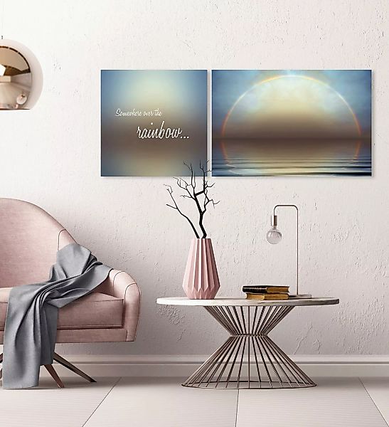 queence Leinwandbild "Rainbow", Himmel-Himmelsbilder-Kunst-Modern-Spa-Spa B günstig online kaufen