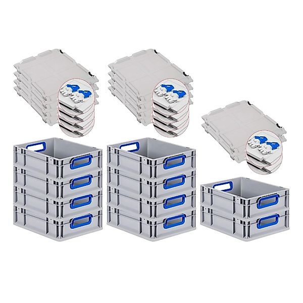 PROREGAL Spar Set 10x Eurobox Nextgen Color Mit Scharnierdeckel & Schiebesc günstig online kaufen