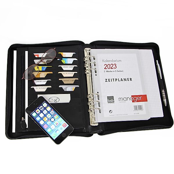 ALMADIH Konferenzmappe 2026 Ledermappe Organizer A5 günstig online kaufen