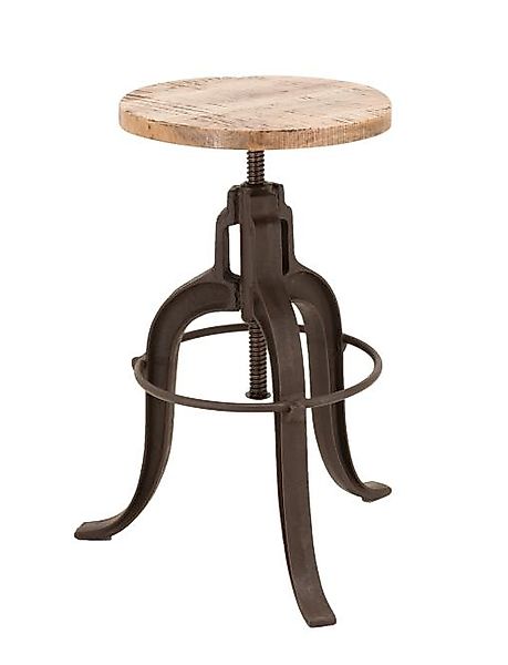 Barhocker Industrial höhenverstellbar IRON / Braun - Schwarz günstig online kaufen