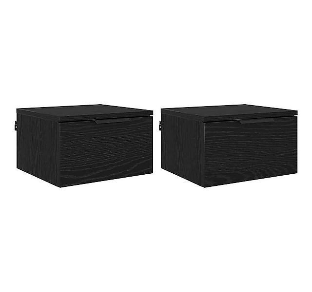 vidaXL Nachttisch Nachttisch 2 pcs Schwarz Eichen-Optik 34 x 30 x 20 cm (2- günstig online kaufen