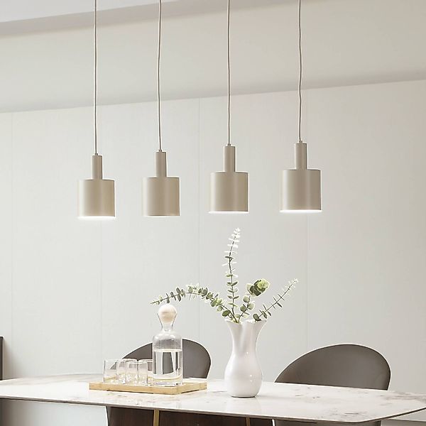 Lindby Hängelampe Ovelia, beige, 4-flammig, Metall, E27 günstig online kaufen