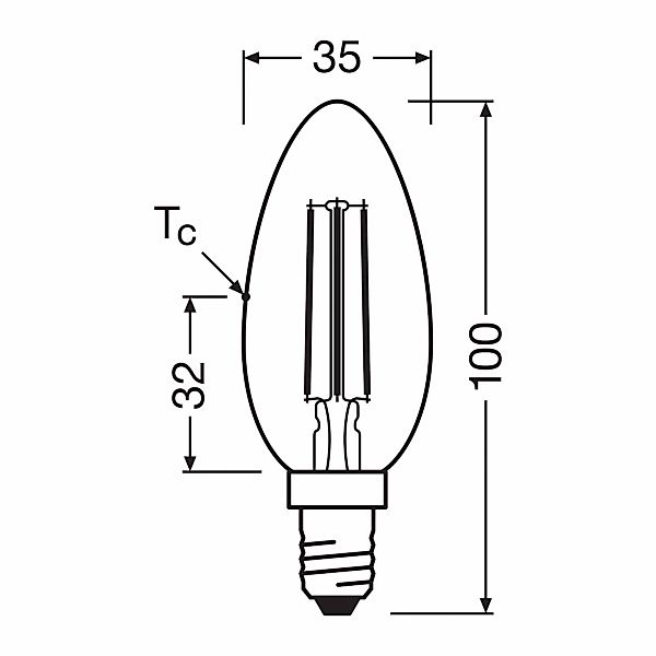 OSRAM LED Kerze Filament E14 2,2W 827 EEK A 3er-Pack günstig online kaufen