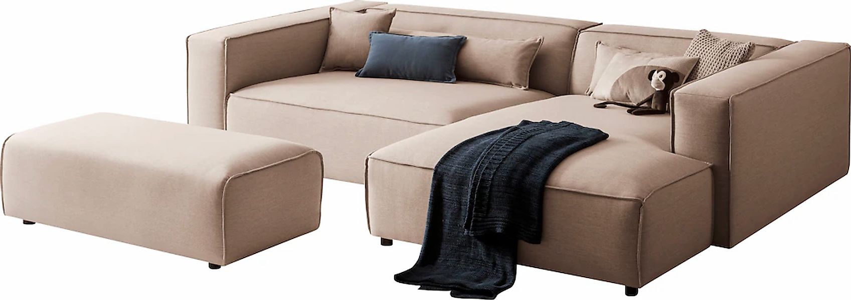 LeGer Home by Lena Gercke Ecksofa "PIARA XXL, L-Form, Schlaffunktion, Cord, günstig online kaufen
