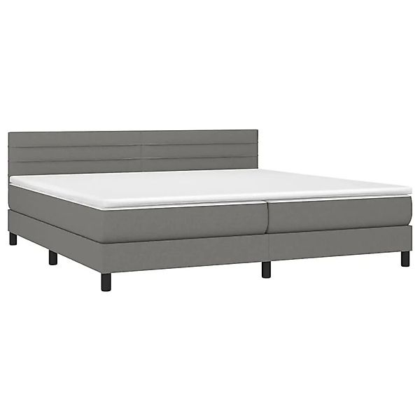 vidaXL Boxspringbett mit Matratze & LED Dunkelgrau 200x200 cm Stoff 3133262 günstig online kaufen