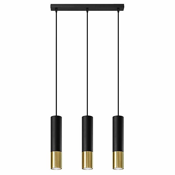 Sollux Lighting Hängeleuchte Loopez 3L Schwarz Gold günstig online kaufen