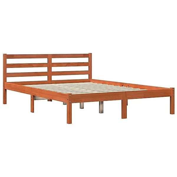 vidaXL Massivholzbett ohne Matratze Wachsbraun 120x190 cm Kiefernholz 84413 günstig online kaufen