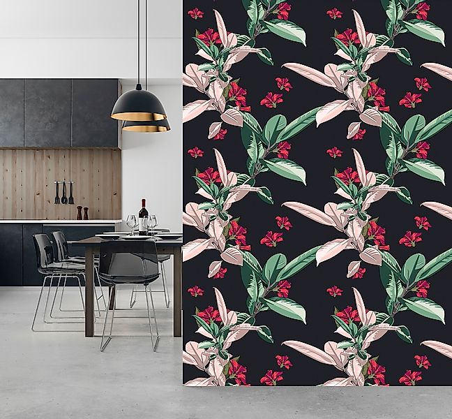 queence Vinyltapete »Alexia«, bedruckt-Motiv-botanisch-floral-gemustert-nat günstig online kaufen