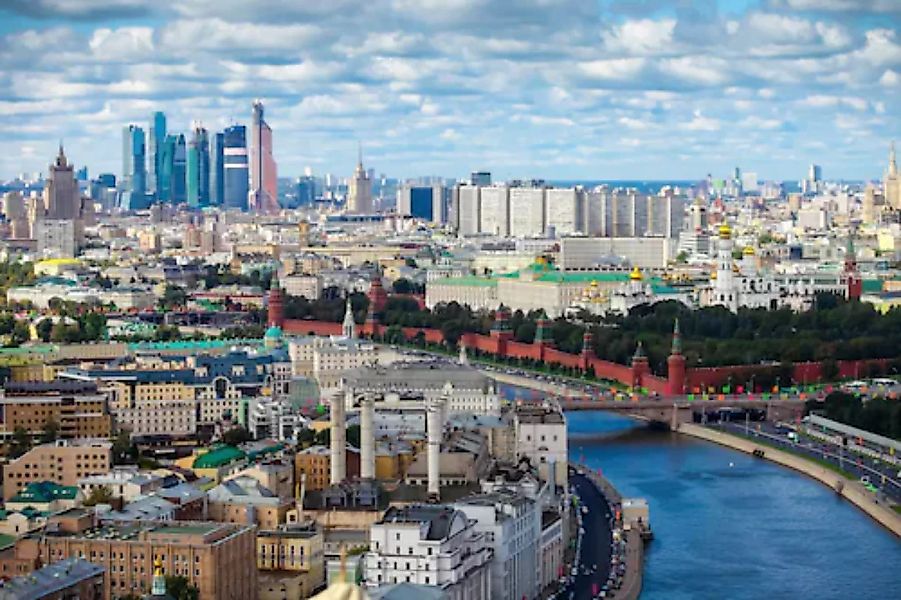 Papermoon Fototapete »MOSKAU-STADT FLUSS SKYLINE BRÜCKEN KREML ROTE PLATZ« günstig online kaufen