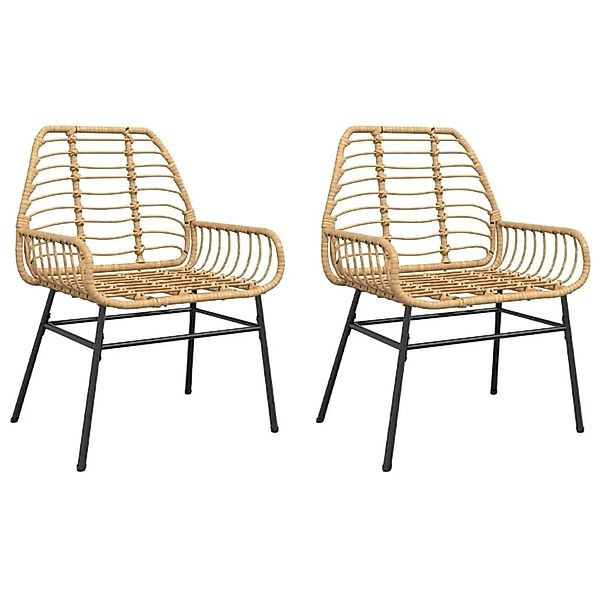 vidaXL Gartenstühle 2 Stk Braun Poly Rattan 369092 günstig online kaufen