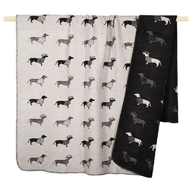 Wohndecke Decke Dackel Hund Grau (150x200cm), PAD günstig online kaufen