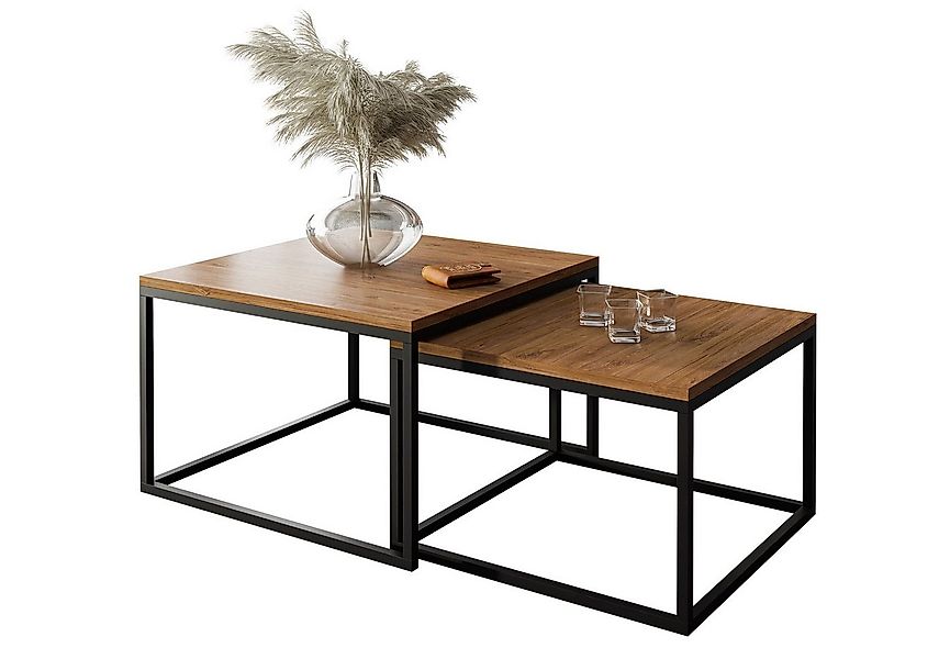 Lookway Couchtisch Yoshi 2in1 mit Tischplatte in natürlicher Holzfarbe (2er günstig online kaufen