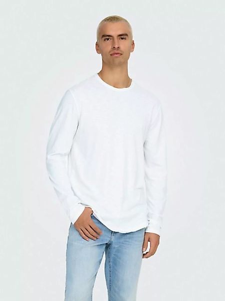 ONLY & SONS Longsleeve Langarm-Shirt Lang Rundhals Weiches Jersey 8307 in W günstig online kaufen