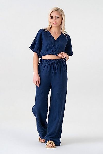 WENOR Palazzohose Musselin Damen Sommerhose 100 % Baumwolle, elastischer Bu günstig online kaufen