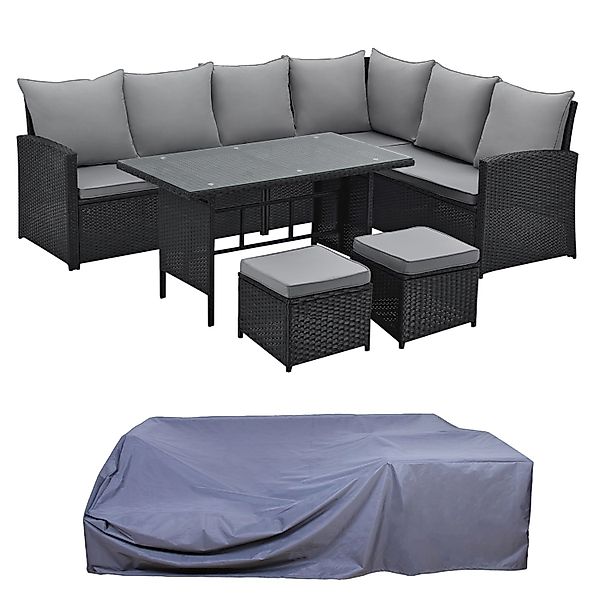 SVITA Gartenlounge-Set MONROE, (Set, Gartenmöbel-Garnitur mit passender Abd günstig online kaufen