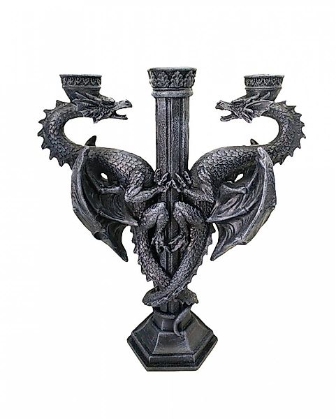 Horror-Shop Kerzenständer Gothic Drachen Kerzenleuchter 3-armig günstig online kaufen