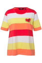 Ulla Popken T-Shirt T-Shirt Ringel Herz-Stickerei günstig online kaufen