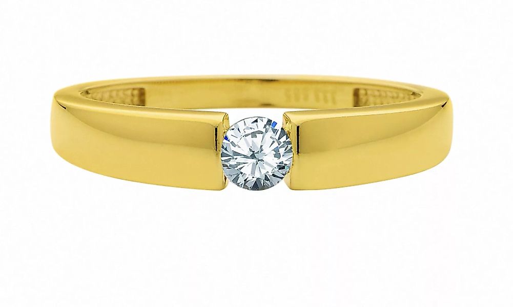 Adelia´s Fingerring "585 Gold Ring mit Zirkonia", Goldschmuck für Damen günstig online kaufen