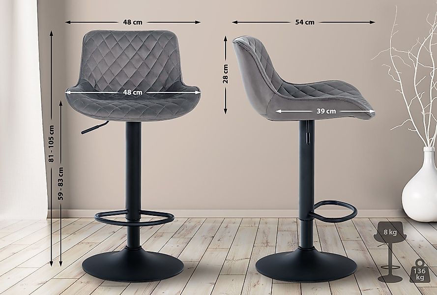 CLP Barhocker Minosa (2er Set, 2 günstig online kaufen