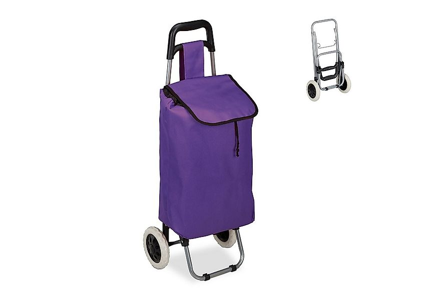 relaxdays Einkaufstrolley faltbar, lila günstig online kaufen