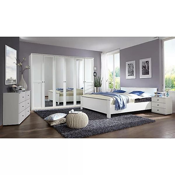 Schlafzimmer Set 6-teilig CROPANI-43 mit Bett 160x200 in weiß günstig online kaufen