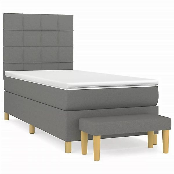 vidaXL Boxspringbett mit Matratze Dunkelgrau 90x200 cm Stoff1393120 günstig online kaufen