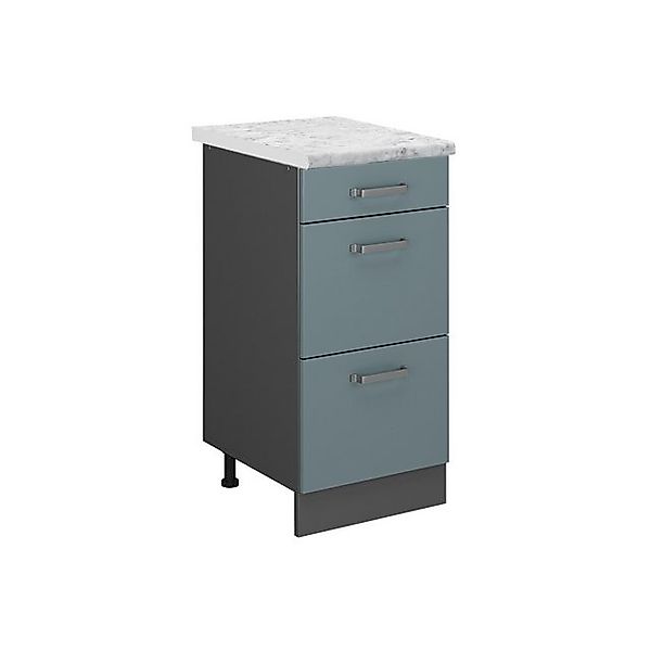 Vicco Schubladenschrank R-Line Schubladenschrank für die Küche Blau-Grau 40 günstig online kaufen
