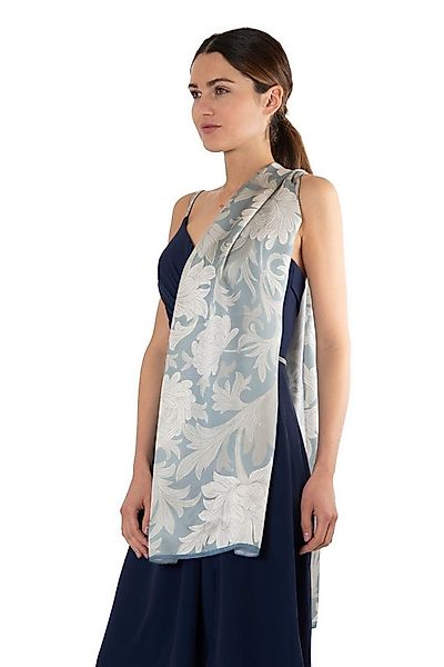 MayTree Seidenschal Floral Grün Weiss, 55x175, leichter Damenschal, alljähr günstig online kaufen