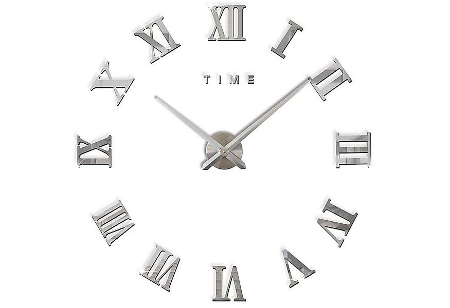 zggzerg Wanduhr Rahmenlose 3D DIY Wanduhr XXL Stumm Spiegel Aufkleber Home günstig online kaufen