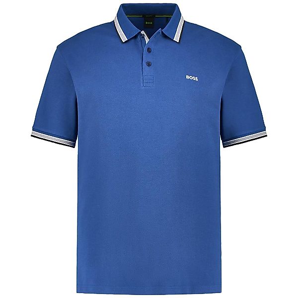 BOSS Poloshirt mit Kontrastdetails Farbe mittelblau Größe: 5XL günstig online kaufen